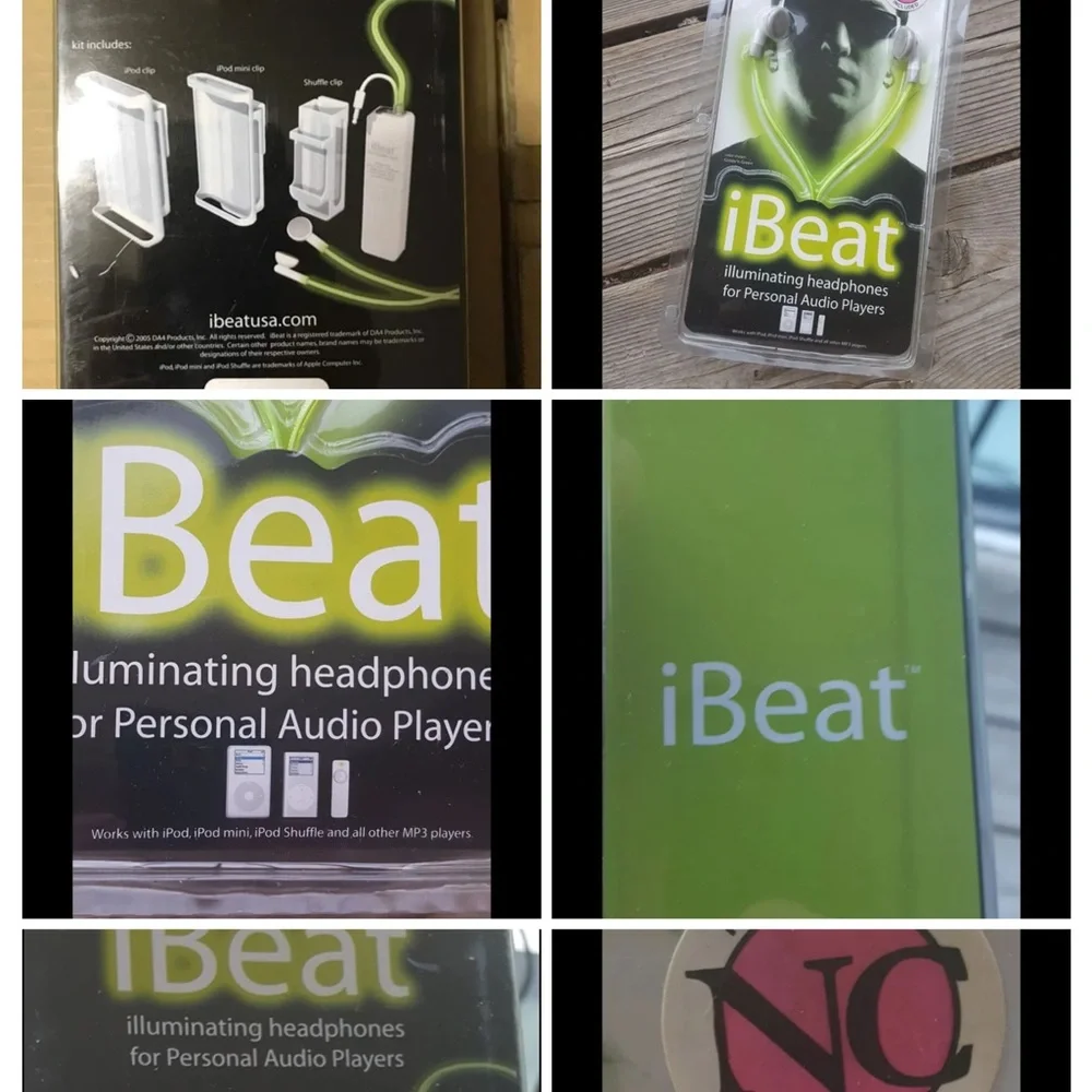IBEAT Headphones ILLUMINATING Green made in USA NEW iBEAT Illuminatin Headphones